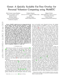 Genet: A Quickly Scalable Fat-Tree Overlay for Personal Volunteer
  Computing using WebRTC