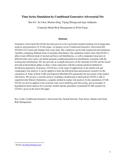 Time Series Simulation by Conditional Generative Adversarial Net