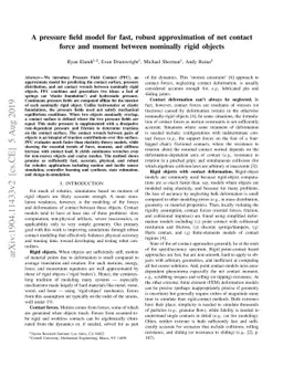 A pressure field model for fast, robust approximation of net contact
  force and moment between nominally rigid objects