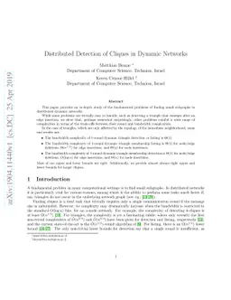 Distributed Detection of Cliques in Dynamic Networks