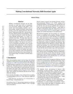 Making Convolutional Networks Shift-Invariant Again