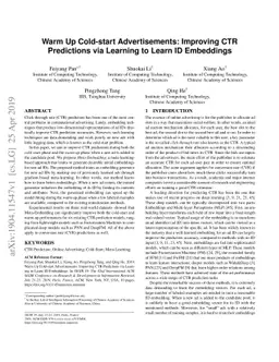 Warm Up Cold-start Advertisements: Improving CTR Predictions via
  Learning to Learn ID Embeddings