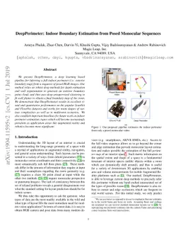 DeepPerimeter: Indoor Boundary Estimation from Posed Monocular Sequences