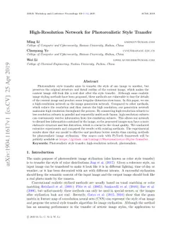 High-Resolution Network for Photorealistic Style Transfer