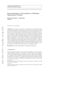 From Predictions to Prescriptions in Multistage Optimization Problems