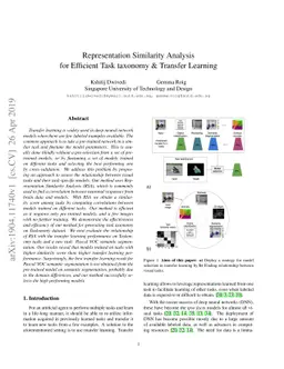 Representation Similarity Analysis for Efficient Task taxonomy &
  Transfer Learning