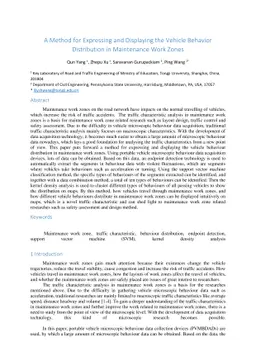 A Method for Expressing and Displaying the Vehicle Behavior Distribution
  in Maintenance Work Zones