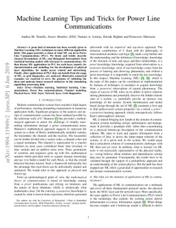 Machine Learning Tips and Tricks for Power Line Communications