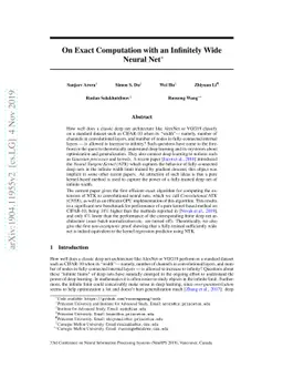 On Exact Computation with an Infinitely Wide Neural Net