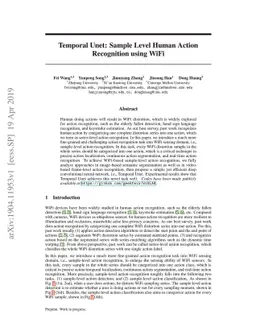 Temporal Unet: Sample Level Human Action Recognition using WiFi