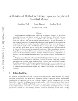 A Distributed Method for Fitting Laplacian Regularized Stratified Models