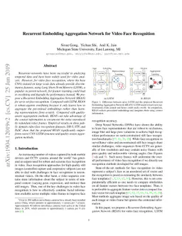 Recurrent Embedding Aggregation Network for Video Face Recognition