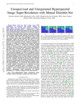 Unsupervised and Unregistered Hyperspectral Image Super-Resolution with
  Mutual Dirichlet-Net
