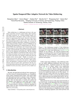 Spatio-Temporal Filter Adaptive Network for Video Deblurring