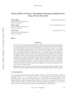 Deep pNML: Predictive Normalized Maximum Likelihood for Deep Neural
  Networks
