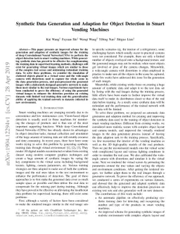 Synthetic Data Generation and Adaption for Object Detection in Smart
  Vending Machines