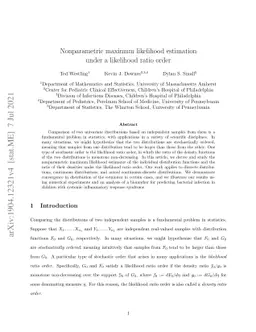 Nonparametric maximum likelihood estimation under a likelihood ratio
  order