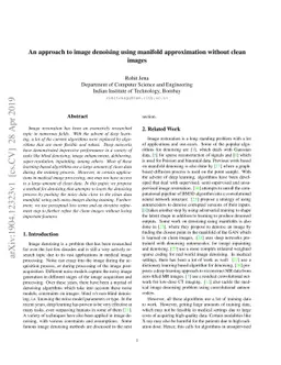 An approach to image denoising using manifold approximation without
  clean images
