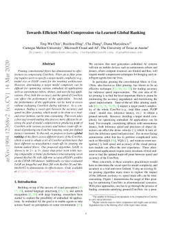 Towards Efficient Model Compression via Learned Global Ranking