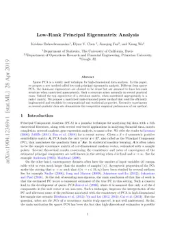 Low-Rank Principal Eigenmatrix Analysis