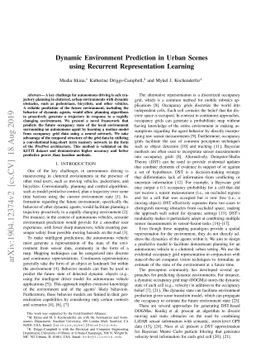 Dynamic Environment Prediction in Urban Scenes using Recurrent
  Representation Learning