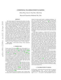 Conditional Teacher-Student Learning
