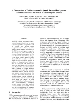 A Comparison of Online Automatic Speech Recognition Systems and the
  Nonverbal Responses to Unintelligible Speech