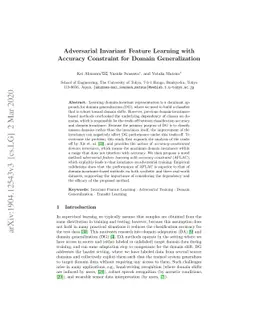 Adversarial Invariant Feature Learning with Accuracy Constraint for
  Domain Generalization