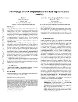 Knowledge-aware Complementary Product Representation Learning