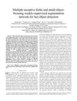Multiple receptive fields and small-object-focusing weakly-supervised
  segmentation network for fast object detection