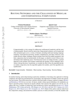 Routing Networks and the Challenges of Modular and Compositional
  Computation