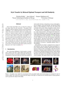 Style Transfer by Relaxed Optimal Transport and Self-Similarity