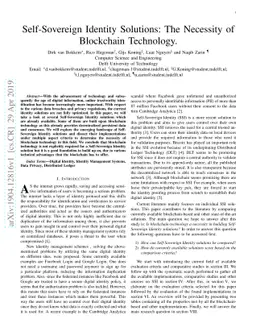 Self-Sovereign Identity Solutions: The Necessity of Blockchain
  Technology