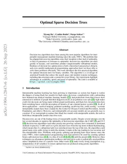 Optimal Sparse Decision Trees