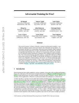 Adversarial Training for Free!