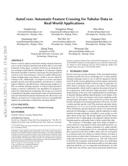 AutoCross: Automatic Feature Crossing for Tabular Data in Real-World
  Applications