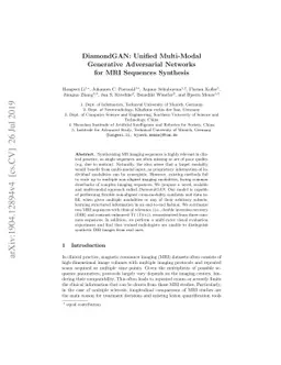 DiamondGAN: Unified Multi-Modal Generative Adversarial Networks for MRI
  Sequences Synthesis