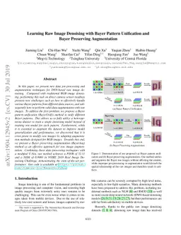Learning Raw Image Denoising with Bayer Pattern Unification and Bayer
  Preserving Augmentation