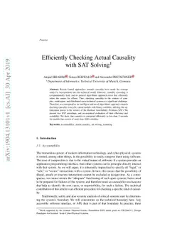 Efficiently Checking Actual Causality with SAT Solving