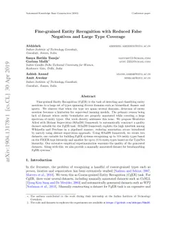 Fine-grained Entity Recognition with Reduced False Negatives and Large
  Type Coverage