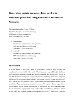 Generating protein sequences from antibiotic resistance genes data using
  Generative Adversarial Networks