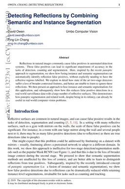 Detecting Reflections by Combining Semantic and Instance Segmentation