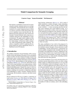 Model Comparison for Semantic Grouping