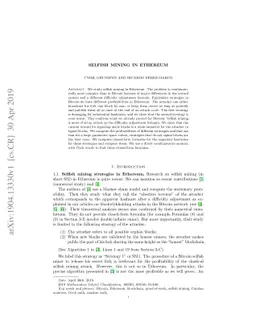 Selfish Mining in Ethereum