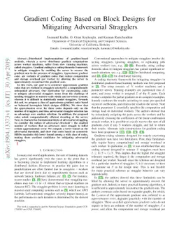 Gradient Coding Based on Block Designs for Mitigating Adversarial
  Stragglers