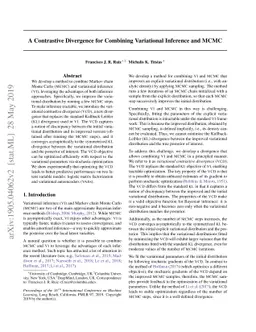 A Contrastive Divergence for Combining Variational Inference and MCMC