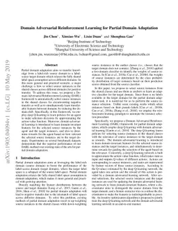 Domain Adversarial Reinforcement Learning for Partial Domain Adaptation