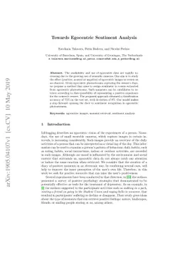 Towards Emotion Retrieval in Egocentric PhotoStream