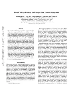 Virtual Mixup Training for Unsupervised Domain Adaptation