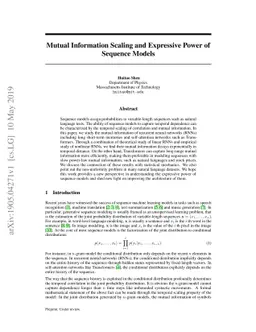 Mutual Information Scaling and Expressive Power of Sequence Models